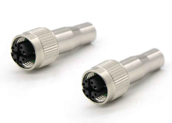 Kadın Dairesel M12 X Kod Bağlantısı 8 Pin Cat6a için Uzun Kalkan Soketi