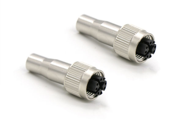 Kadın Dairesel M12 X Kod Bağlantısı 8 Pin Cat6a için Uzun Kalkan Soketi