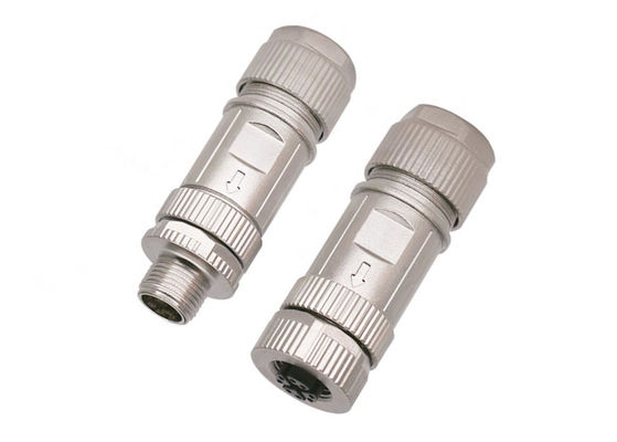 Çinko Alaşımı Kabuk Dairesel Tel Bağlantısı M12 8 Pin Erkek Ethernet Bağlantısı Montajı