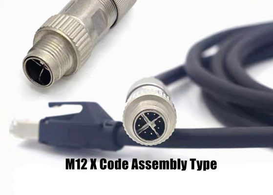 Dairesel M12 X Kod Bağlantısı Ethernet 8 Pin Erkek Dişi Fiş Bağlantısı vida montajı