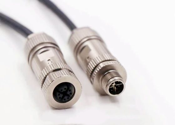 Çinko Alaşımı Kabuk Dairesel Tel Bağlantısı M12 8 Pin Erkek Ethernet Bağlantısı Montajı