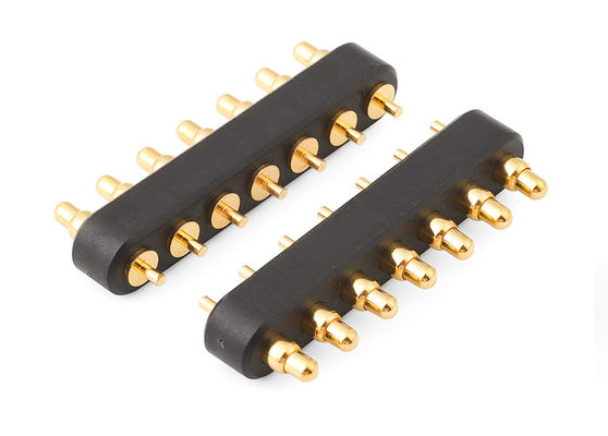 Elektronik 7pin yayla yüklü konektör 2.54mm Pitch Pogo Pin konektörü ile