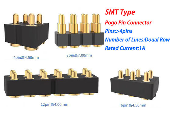 6pin Kadın Pogo Pin Bağlantısı Ve Bahar Bağlantısı SMD PCB için özelleştirilebilir