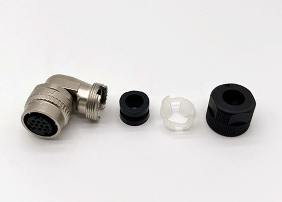 Tek dokunuşla kilitli CM10 Dairesel Bağlantı 2 Pin 10 Pin Sağ Köşeli Crimp Tel Plug