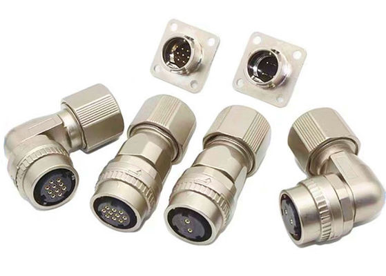 Tek dokunuşla kilitli CM10 Dairesel Bağlantı 2 Pin 10 Pin Sağ Köşeli Crimp Tel Plug