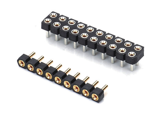 2.0mm İşlenmiş Yuvarlak Kadın Pin Başlığı Bağlantısı Çift Satır PCB H2.8mm 7.4mm