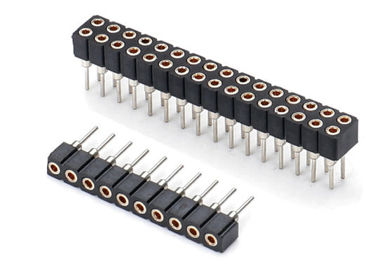 2.0mm İşlenmiş Yuvarlak Kadın Pin Başlığı Bağlantısı Çift Satır PCB H2.8mm 7.4mm
