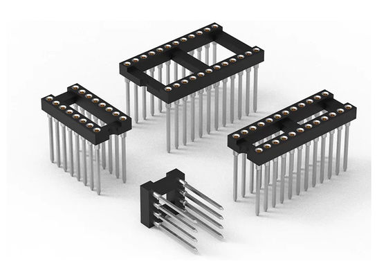 İşlenmiş Yuvarlak Pin Başlığı SMT Tipi PCB H3.0mm 6 Pin - 64 Pin IC Soket