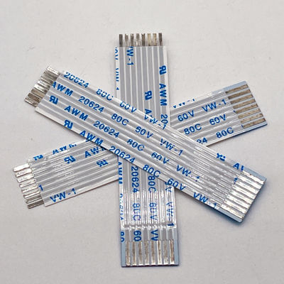 UL20624 1.25mm 8Pin FFC Ribbon Kablo 80C 60V 100mm Ribbon Esnek Düz Kablo