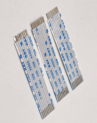 UL20624 1.25mm 8Pin FFC Ribbon Kablo 80C 60V 100mm Ribbon Esnek Düz Kablo