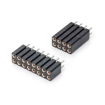 2.54mm Çift Sıralı H7.0mm 10.0mm Düz Bakır İşlenmiş Yuvarlak Kadın Başlık Bağlayıcısı