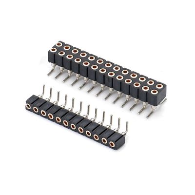 2.54mm Çift Sıralı H7.0mm 10.0mm Düz Bakır İşlenmiş Yuvarlak Kadın Başlık Bağlayıcısı
