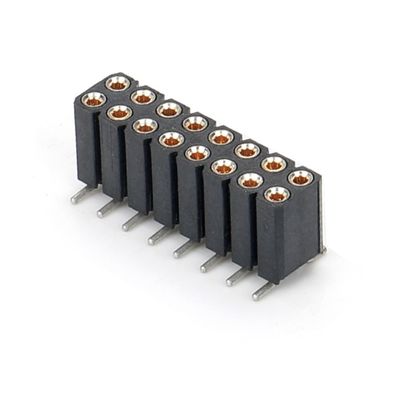 2.54mm Çift Sıralı H7.0mm 10.0mm Düz Bakır İşlenmiş Yuvarlak Kadın Başlık Bağlayıcısı