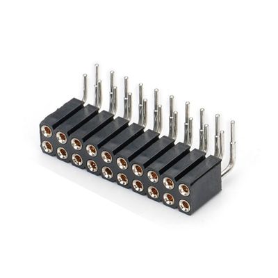 2.54mm Çift Sıralı H7.0mm SMT PCB Bakır Döner Kadın Başlık Bağlayıcısı PA6T Siyah
