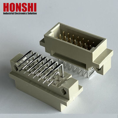 Düz açılı PCB 128 Pin DIN 41612 Euro Kadın Bağlantısı Pbt Gri