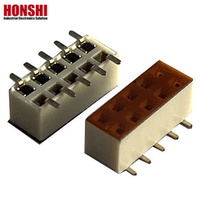 Kadın Başlık Bağlantısı Çift Satır Beyaz Çakış 2.54mm H7.1 10p SMT Tip PA6T PCB Board