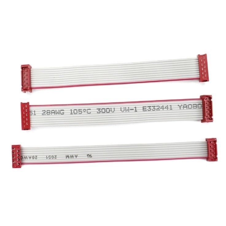 8 Pin 10 Pin Erkek Düz Kablo Montajı IDC Kurdele Kablo Kırmızı Mikro Eşleşme Bağlayıcısı