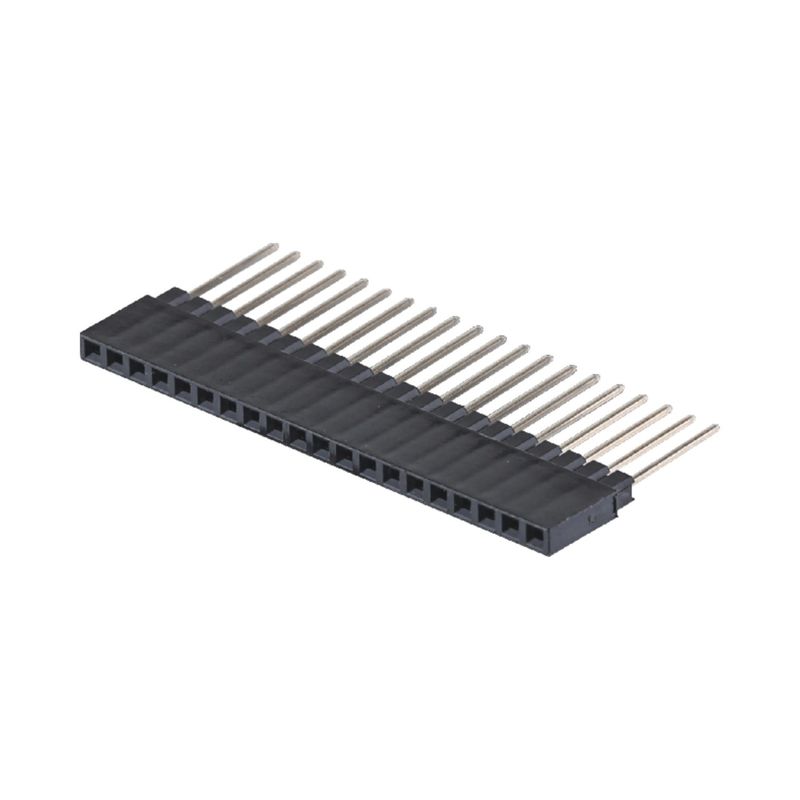 Tek Satır 180 Derece 40P Kadın Başlık Bağlantısı 2.54mm Pitch 8.5mm Yükseklik Plastik