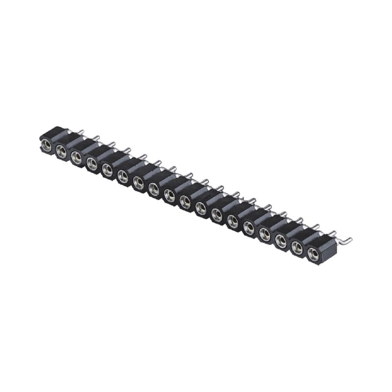 2.54mm İşlenmiş Kadın Başlık Sağ Köşeli SMT SMD Tek Satır 1-40Pin PCB Bağlantısı