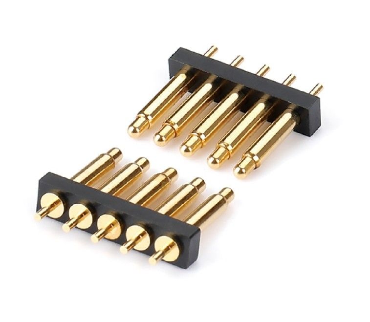 2.54mm Pitch Erkek 5 Pin PCB Bağlayıcısı Bahar yüklü Pogo Pin Bağlayıcısı Dip Tipi