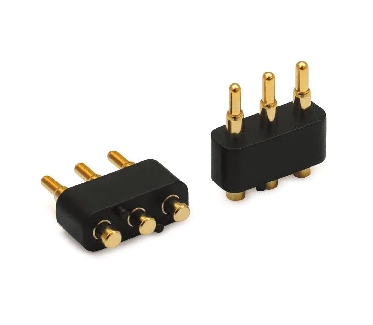 3.0mm pitch 3pin Altın kaplama SMT Tipi Otomobil Bakır Pogo Pin PCB için konektör