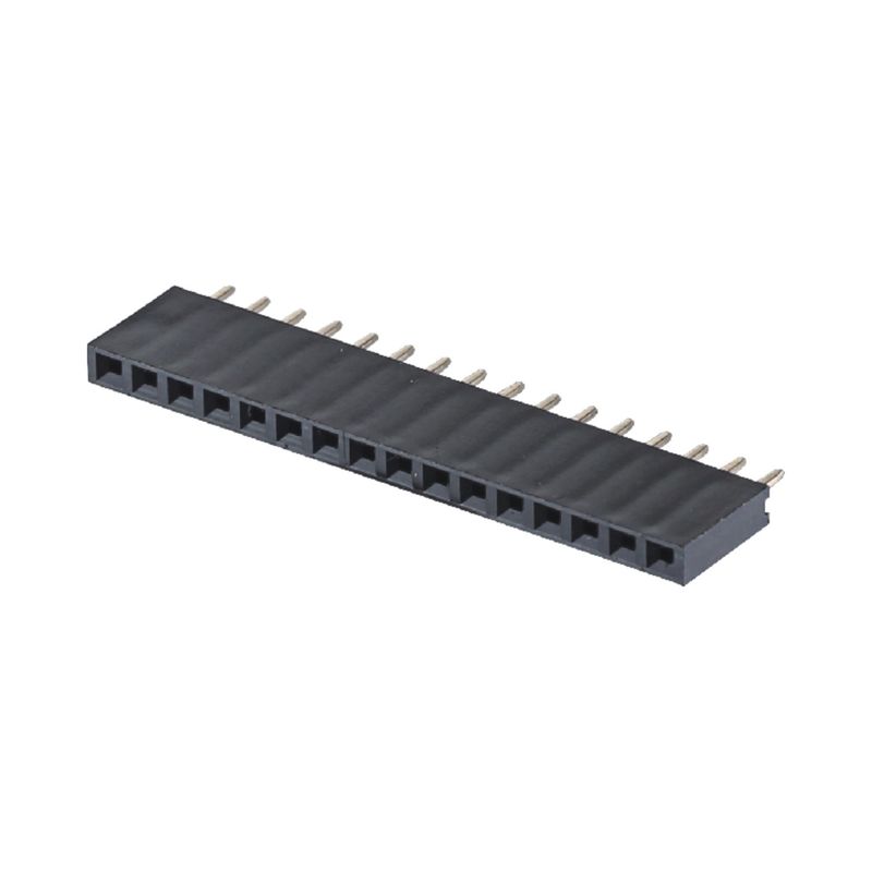 Kadın Başlık Bağlantısı 1 * 40 PA6T Siyah Sağ Köşeli Bağlantı 2.54mm Pitch H8.5mm
