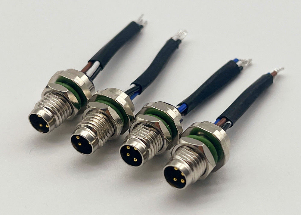 4 Pin Dairesel Tel Bağlantısı Arka vida Montajı M8 Panel Montaj Bağlantısı