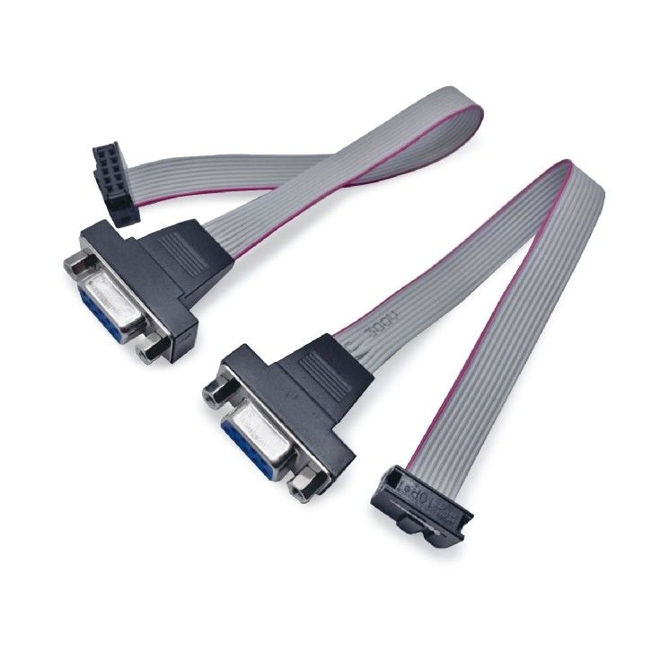 D-sub DB9'dan FC-10p'ye 2.54mm Flat Ribbon Kablo Erkek Kadın 10 26 Pin IDC Bağlantı Kablosu