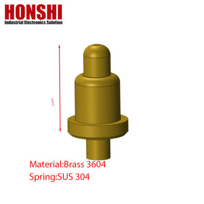 3.00mm Pogo Pin Bağlayıcıları için Altınla kaplanmış Erkek Bahışlı Pin -40 °C-105 °C Sıcaklık aralığı