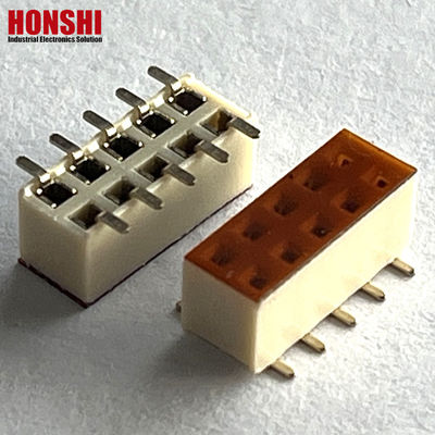 Kadın Başlık Bağlantısı Çift Satır Beyaz Çakış 2.54mm H7.1 10p SMT Tip PA6T PCB Board